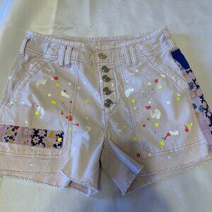 Anthropologie Pilcro The Wanderer Paint Splatter Shorts size 27 button up